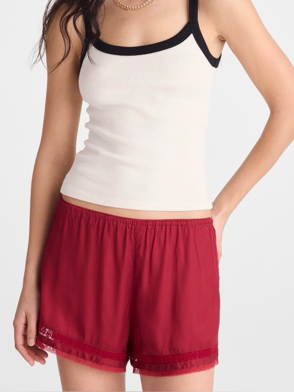 NWT Madewell Lace-Trim Pull-On Shorts